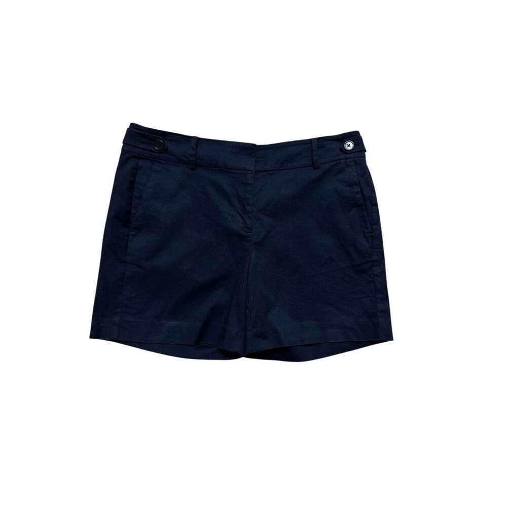 Ann Taylor Womens Navy Chino Shorts Size 6 Cotton Stretch 5” Inseam